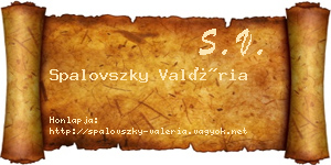 Spalovszky Valéria névjegykártya